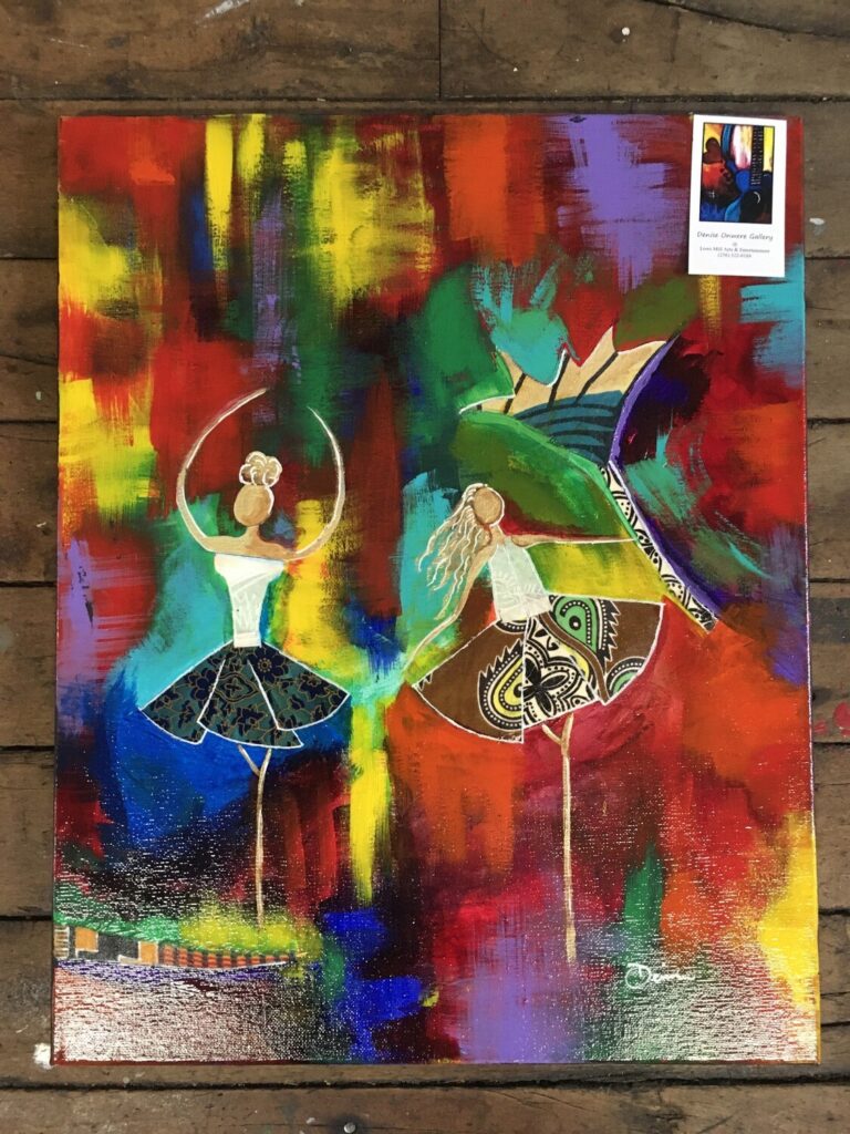 A colorful painting of dancers.